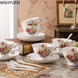 
                  
                    Luxury Ceramic Mark Gold Rim Tea Cup and Saucer Spoon Set
                  
                