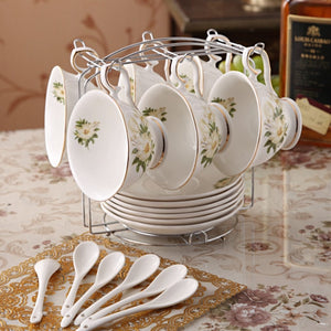 
                  
                    Luxury Ceramic Mark Gold Rim Tea Cup and Saucer Spoon Set
                  
                