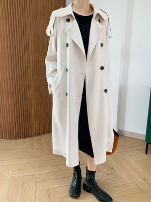 
                  
                    Women's Long Trench Coat With Belt & Turn Down Collar
                  
                