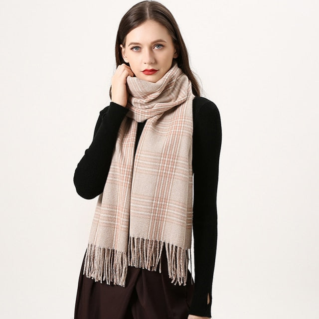 
                  
                    Luxury Plaid Winter Cashmere Women's Scarf
                  
                