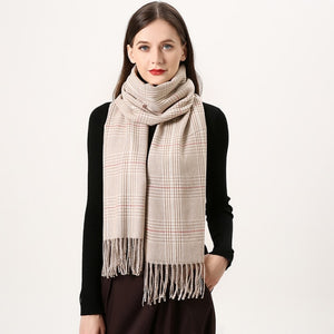 
                  
                    Luxury Plaid Winter Cashmere Women's Scarf
                  
                