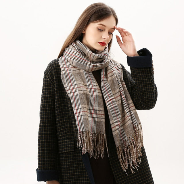 
                  
                    Luxury Plaid Winter Cashmere Women's Scarf
                  
                