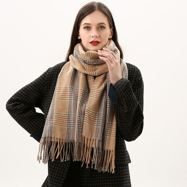 
                  
                    Luxury Plaid Winter Cashmere Women's Scarf
                  
                