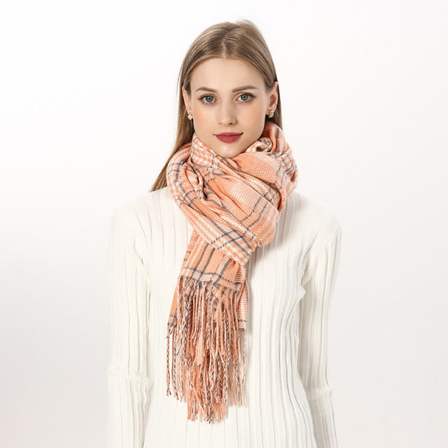 
                  
                    Luxury Plaid Winter Cashmere Women's Scarf
                  
                