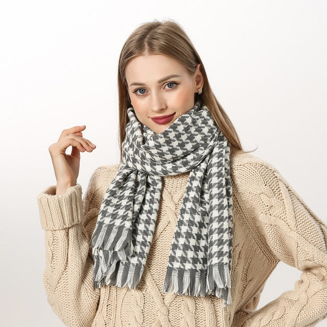 
                  
                    Luxury Plaid Winter Cashmere Women's Scarf
                  
                