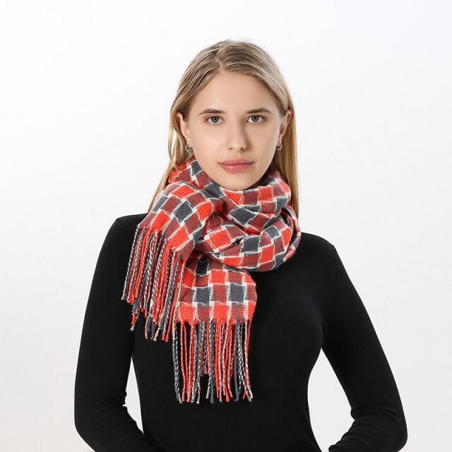 
                  
                    Luxury Plaid Winter Cashmere Women's Scarf
                  
                