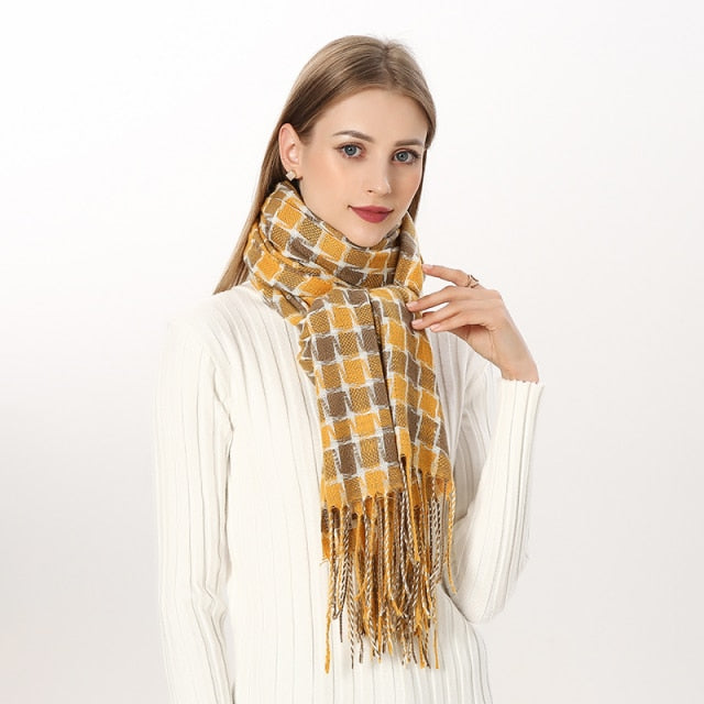 
                  
                    Luxury Plaid Winter Cashmere Women's Scarf
                  
                