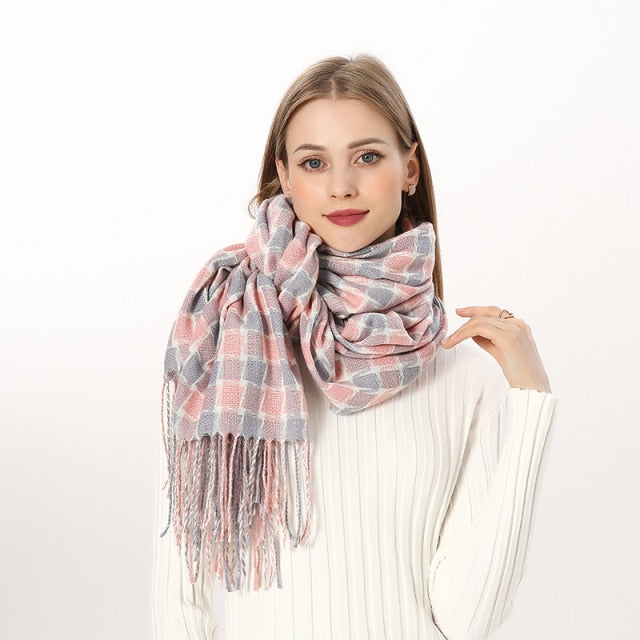 
                  
                    Luxury Plaid Winter Cashmere Women's Scarf
                  
                