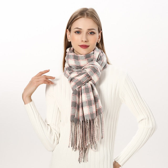 
                  
                    Luxury Plaid Winter Cashmere Women's Scarf
                  
                