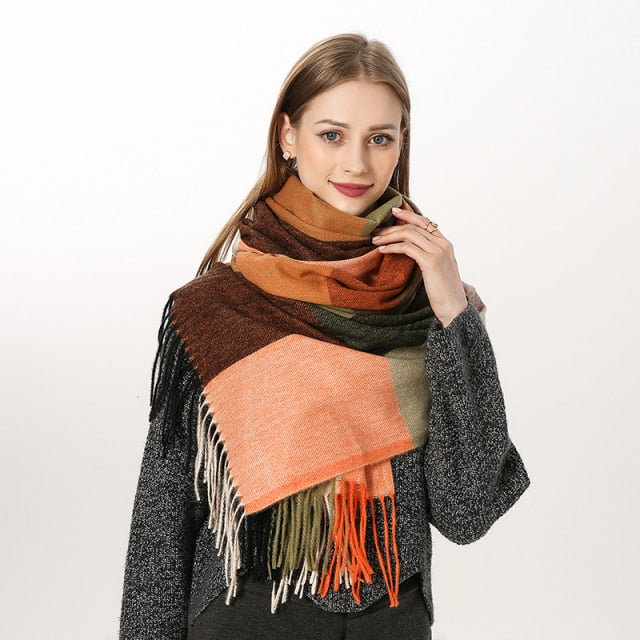 
                  
                    Luxury Plaid Winter Cashmere Women's Scarf
                  
                