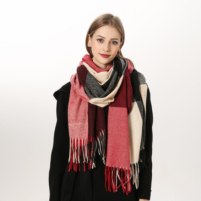 
                  
                    Luxury Plaid Winter Cashmere Women's Scarf
                  
                