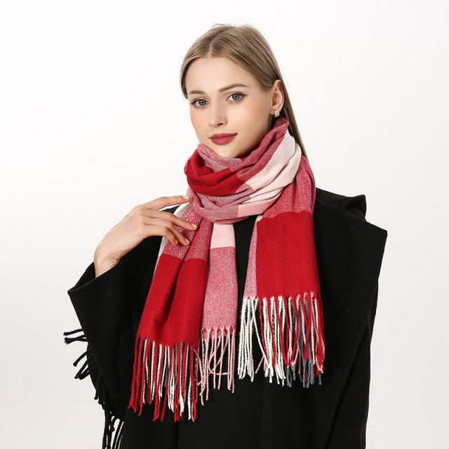 
                  
                    Luxury Plaid Winter Cashmere Women's Scarf
                  
                