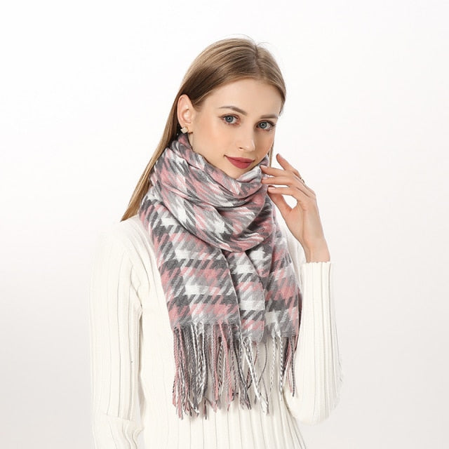 
                  
                    Luxury Plaid Winter Cashmere Women's Scarf
                  
                