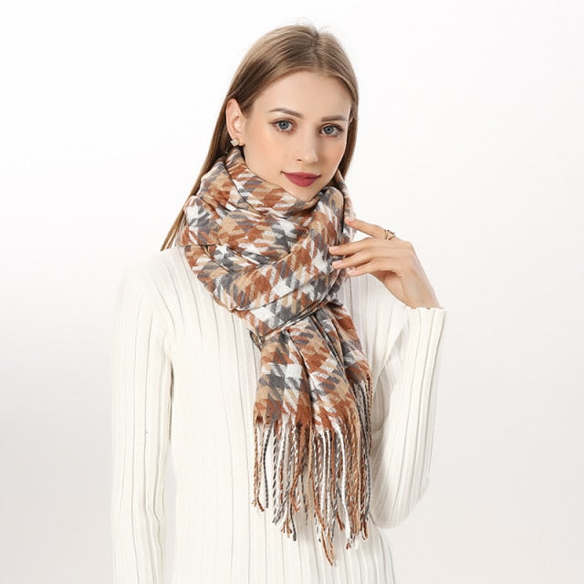 
                  
                    Luxury Plaid Winter Cashmere Women's Scarf
                  
                