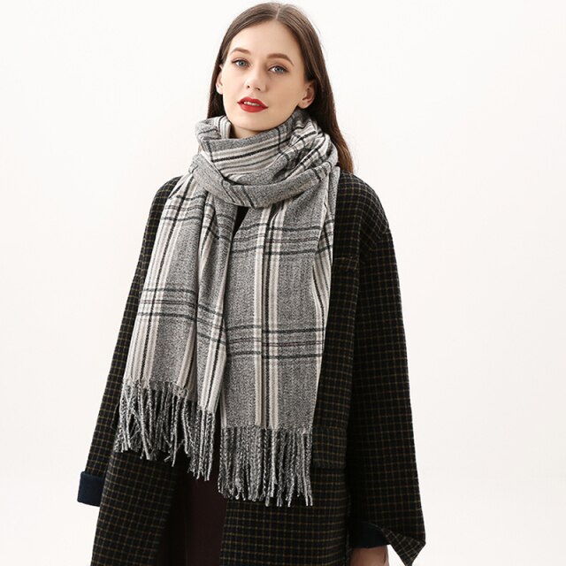 
                  
                    Luxury Plaid Winter Cashmere Women's Scarf
                  
                