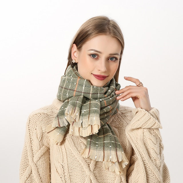 
                  
                    Luxury Plaid Winter Cashmere Women's Scarf
                  
                