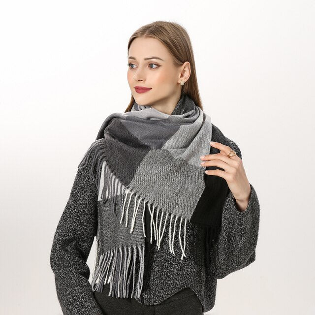 
                  
                    Luxury Plaid Winter Cashmere Women's Scarf
                  
                