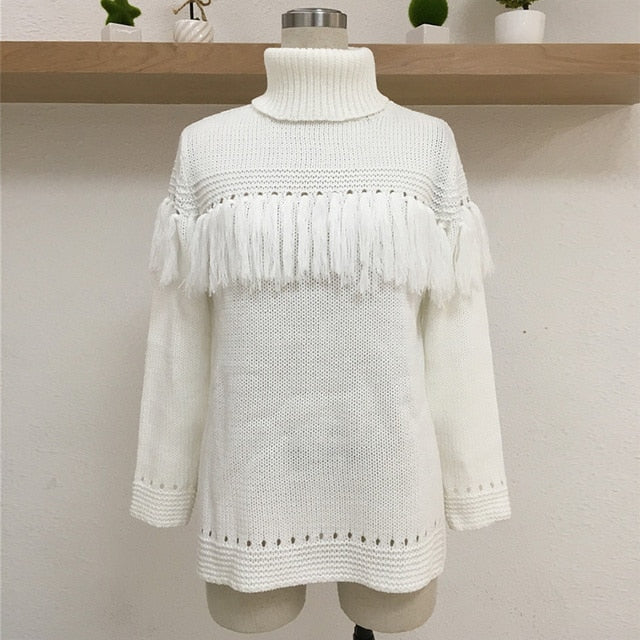 
                  
                    Ladies' Hollow Out Fringe Knitted Sweater
                  
                